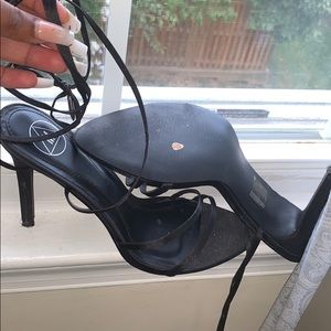 Strappy black heels from Missguided
